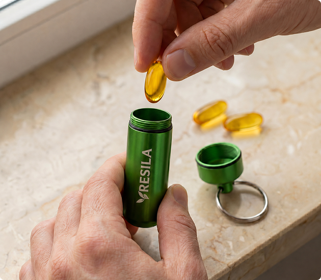 Resila® On-the-Go Softgel Case